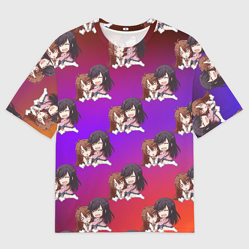 Мужская футболка оверсайз Комари и Хотару - Деревенская глубинка / 3D-принт – фото 1