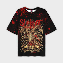 Футболка оверсайз мужская Slipknot red black, цвет: 3D-принт