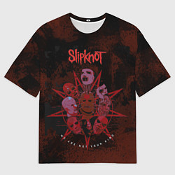 Мужская футболка оверсайз Slipknot red satan