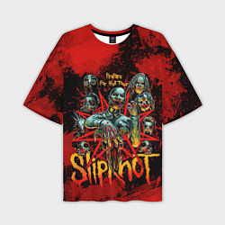 Мужская футболка оверсайз Slipknot red satan