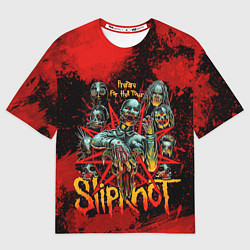 Мужская футболка оверсайз Slipknot red satan