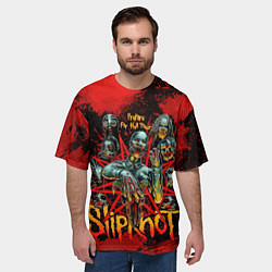 Футболка оверсайз мужская Slipknot red satan, цвет: 3D-принт — фото 2