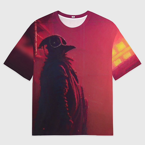 Мужская футболка оверсайз Киберпанк футуристический доктор чумы / 3D-принт – фото 1