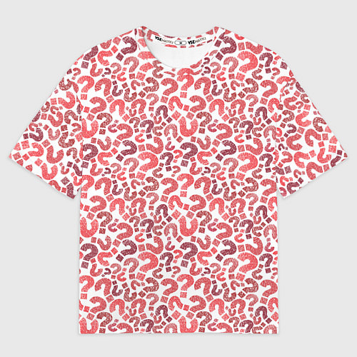 Мужская футболка оверсайз Вопросительные знаки разноцветные / 3D-принт – фото 1
