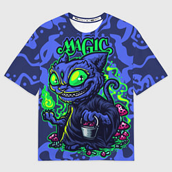 Футболка оверсайз мужская Волшебный котейка, цвет: 3D-принт