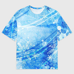 Мужская футболка оверсайз Новогодний иней