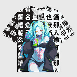 Мужская футболка оверсайз Просто Ребекка - Киберпанк аниме