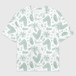 Футболка оверсайз мужская Шишки и веточки - Новый год, цвет: 3D-принт