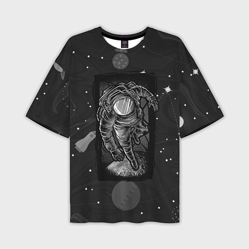 Мужская футболка оверсайз Объемный космонавт / 3D-принт – фото 1