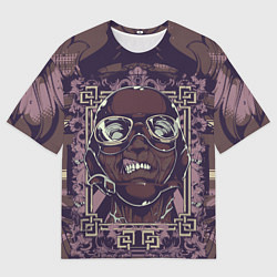 Мужская футболка оверсайз Зомби в шлеме