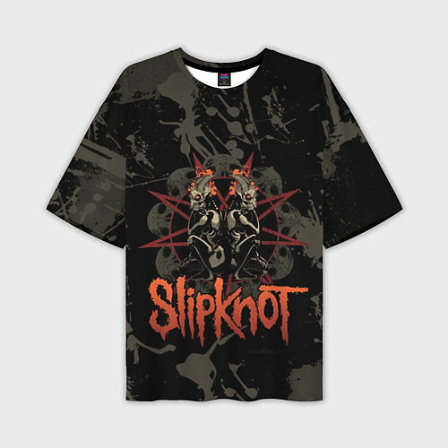 Мужская футболка оверсайз Slipknot dark satan / 3D-принт – фото 1