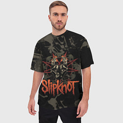 Футболка оверсайз мужская Slipknot dark satan, цвет: 3D-принт — фото 2