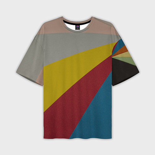 Мужская футболка оверсайз Разнoцветные линии / 3D-принт – фото 1