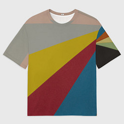 Футболка оверсайз мужская Разнoцветные линии, цвет: 3D-принт