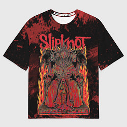 Футболка оверсайз мужская Slipknot black and red, цвет: 3D-принт