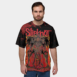 Футболка оверсайз мужская Slipknot black and red, цвет: 3D-принт — фото 2