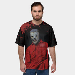 Футболка оверсайз мужская Slipknot red & black, цвет: 3D-принт — фото 2