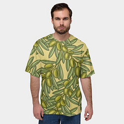 Футболка оверсайз мужская Винтажные ветви оливок, цвет: 3D-принт — фото 2
