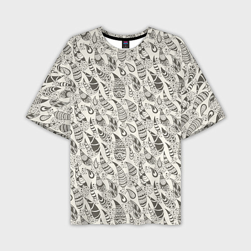 Мужская футболка оверсайз Капля с этноузором / 3D-принт – фото 1