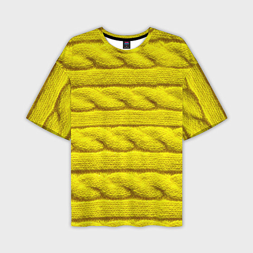 Мужская футболка оверсайз Жёлтый свитер - Осень-Зима 2028 / 3D-принт – фото 1