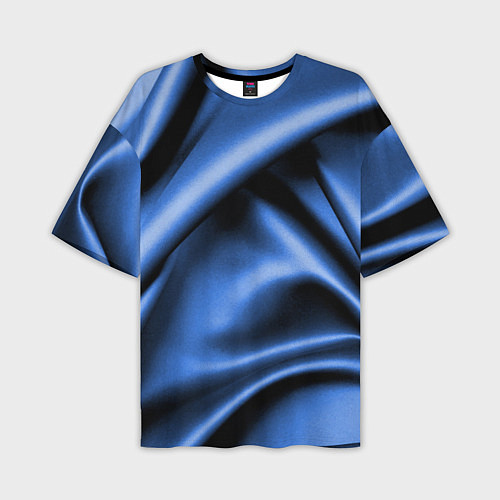 Мужская футболка оверсайз Складки гладкой синей ткани / 3D-принт – фото 1