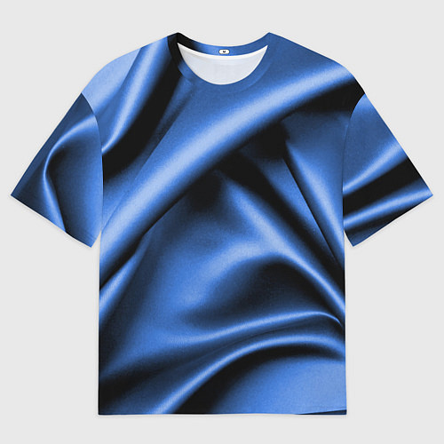 Мужская футболка оверсайз Складки гладкой синей ткани / 3D-принт – фото 1