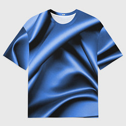 Футболка оверсайз мужская Складки гладкой синей ткани, цвет: 3D-принт