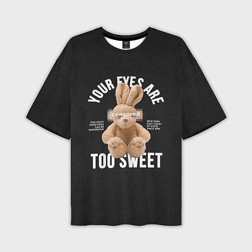 Мужская футболка оверсайз Rabbit too sweet / 3D-принт – фото 1