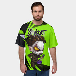 Футболка оверсайз мужская Slipknot green, цвет: 3D-принт — фото 2