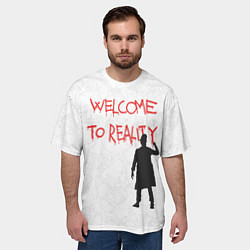 Футболка оверсайз мужская Welcome to reality, цвет: 3D-принт — фото 2