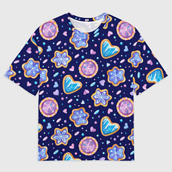 Футболка оверсайз мужская Новогоднее печение, цвет: 3D-принт