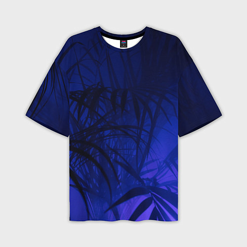 Мужская футболка оверсайз Пальма в неоновом свете / 3D-принт – фото 1