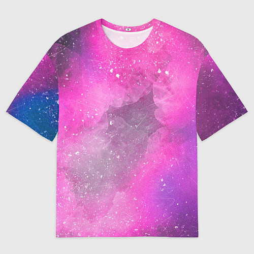 Мужская футболка оверсайз Розово-сиреневый дым / 3D-принт – фото 1