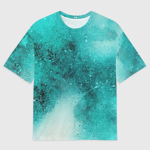 Мужская футболка оверсайз Брызги зеленой краски / 3D-принт – фото 1