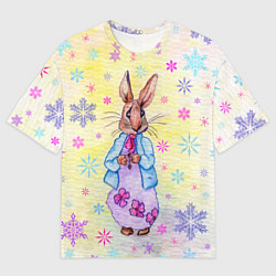 Футболка оверсайз мужская Винтажный кролик, цвет: 3D-принт