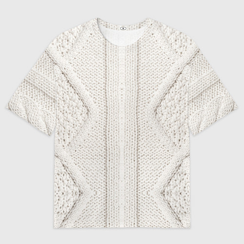 Мужская футболка оверсайз Имитация - вязаная структура / 3D-принт – фото 1