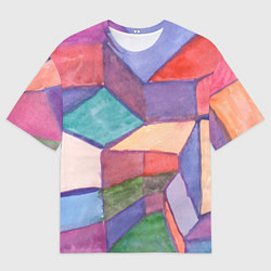 Мужская футболка оверсайз Геометрия акварель