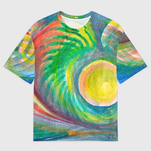 Мужская футболка оверсайз Лунная соната абстракция акварель / 3D-принт – фото 1