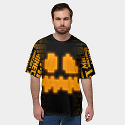 Футболка оверсайз мужская Неон Тыква - Майнкрафт, цвет: 3D-принт — фото 2