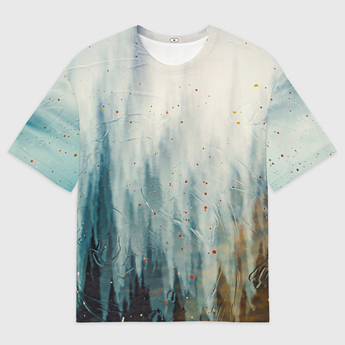 Мужская футболка оверсайз Абстрактные водянистые паттерны и краски / 3D-принт – фото 1