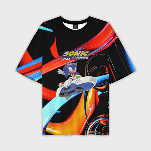 Мужская футболка оверсайз Sonic Free Riders - Hedgehog / 3D-принт – фото 1