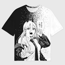 Мужская футболка оверсайз Пауэр - Брызги - Человек-бензопила