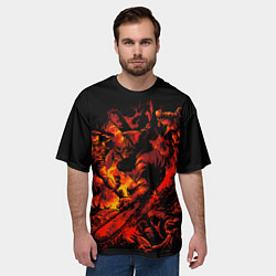 Футболка оверсайз мужская Человек бензопила против всех, цвет: 3D-принт — фото 2