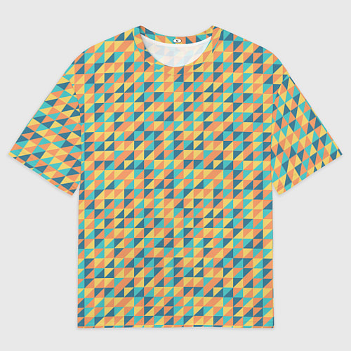 Мужская футболка оверсайз Абстрактный мозаичный узор / 3D-принт – фото 1