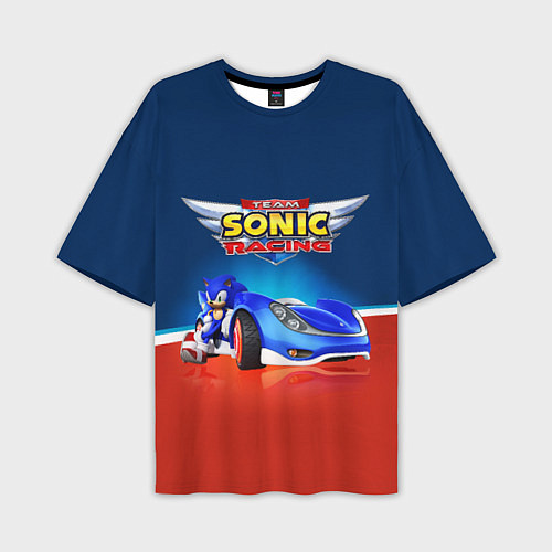 Мужская футболка оверсайз Team Sonic Racing - Ёжик и его точило / 3D-принт – фото 1