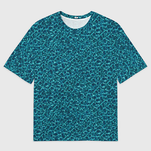 Мужская футболка оверсайз Водяные волны - паттерн / 3D-принт – фото 1