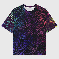 Футболка оверсайз мужская Цветные узоры из листьев, цвет: 3D-принт