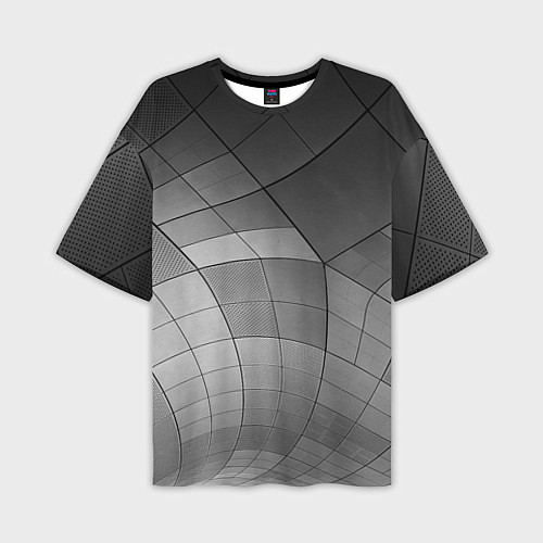 Мужская футболка оверсайз Металлические серые пластины / 3D-принт – фото 1
