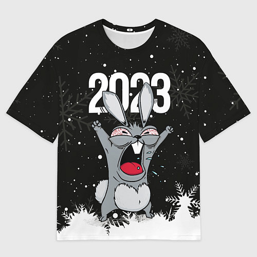Мужская футболка оверсайз Злой кролик 2023 / 3D-принт – фото 1