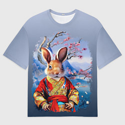 Мужская футболка оверсайз Кролик в китайском халате